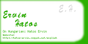 ervin hatos business card